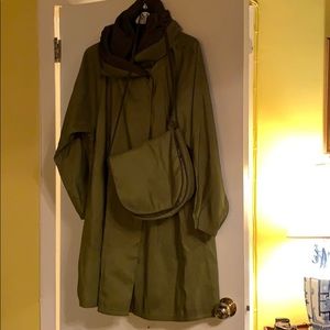 Green raincoat